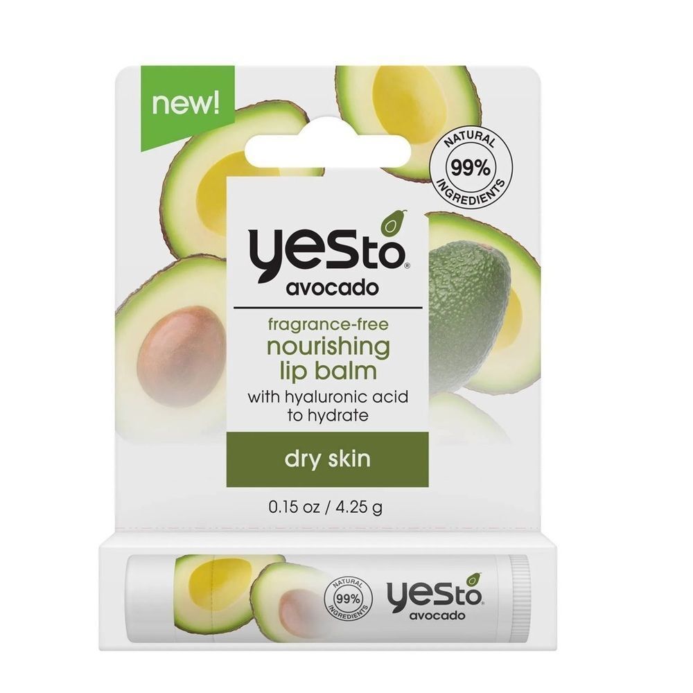 NIB Yesto Avocado Fragrance-Free Nourishing Lip Balm with hyaluronic acid